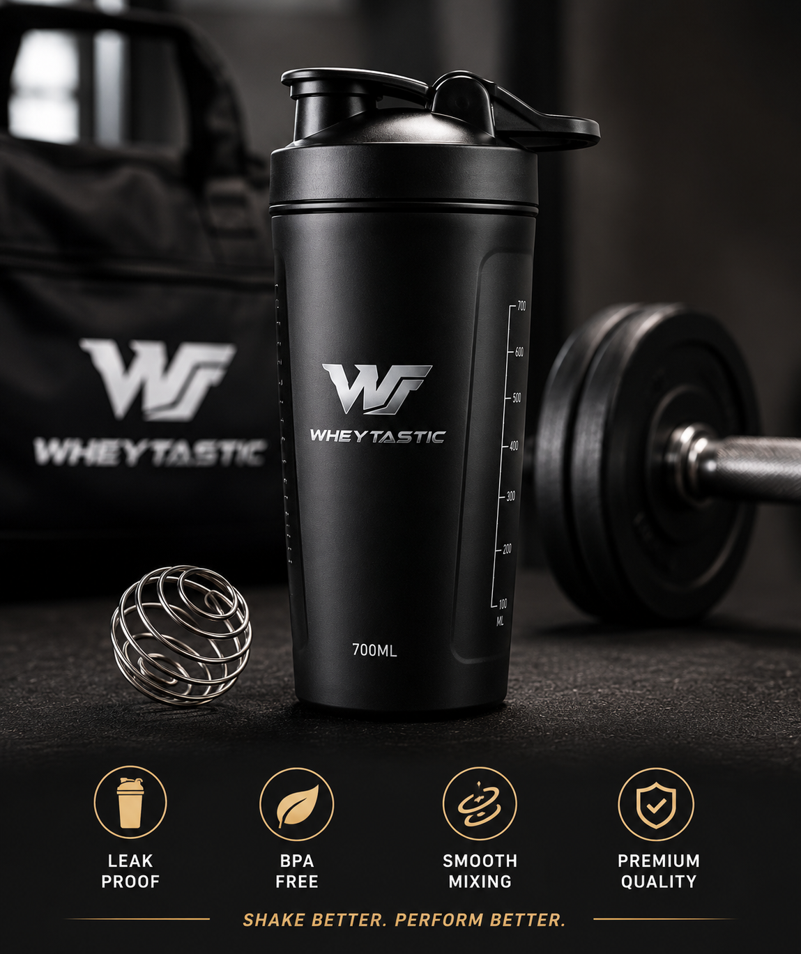Wheytastic Pro Shaker – Phantom Black